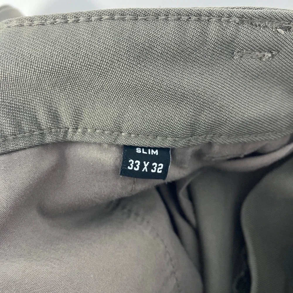 Cuts AO Slim Fit Pants Mens 33x32 (33x29.5) Brown Gray Performance Athleisure